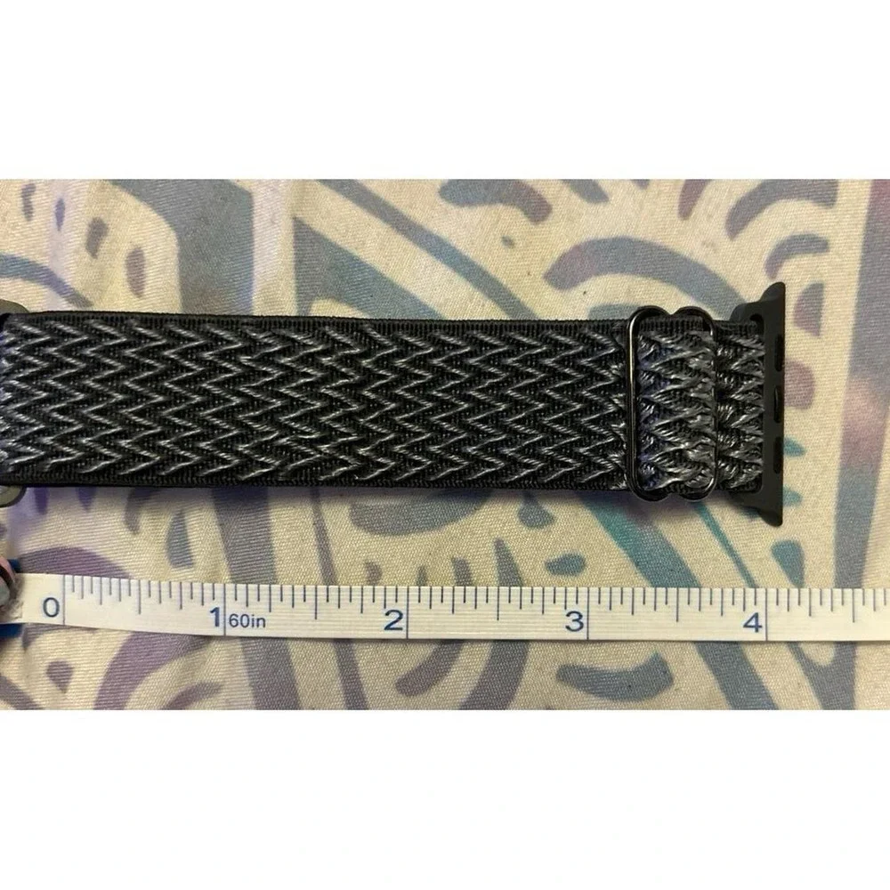 NEW Gray Adjustable Nylon Stretch Solo Band for Apple Watch 42mm/44mm/45mm